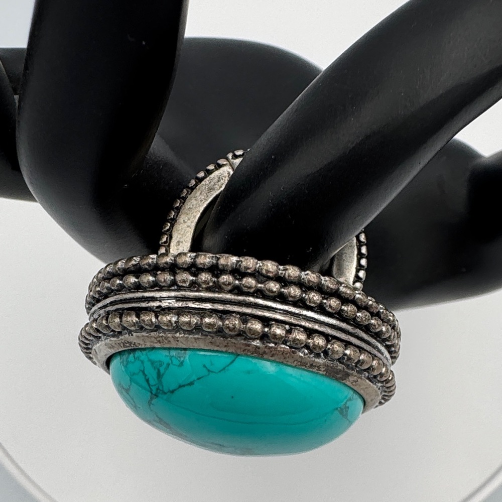Chico's Teal And Silver Statement Ring - image 3